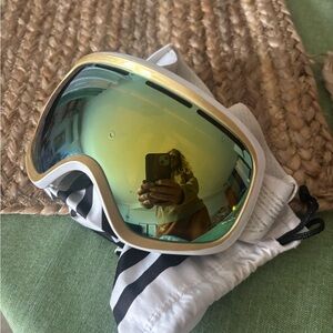 Von Zipper Gold Lens Goggles with White Frame
